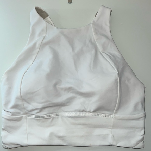 Lululemon High Neck Racerback Sports Bra - White, Size 6 - Picture 1 of 2